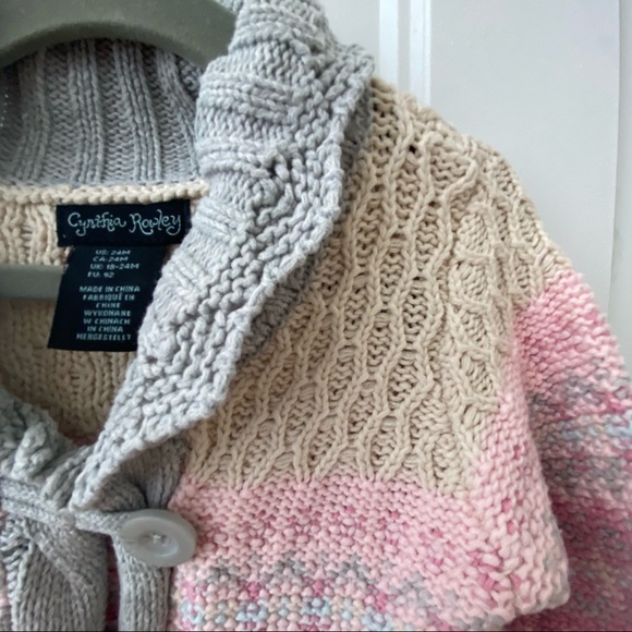 Cynthia Rowley 24m knitted grey & pink jacket vest - Picture 3 of 8